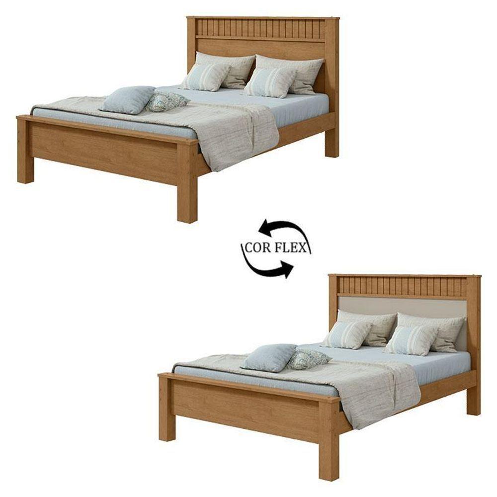 Cama Casal Ambiente Athenas 140 Amêndoa Clean Off White Flex - Lopas - 3