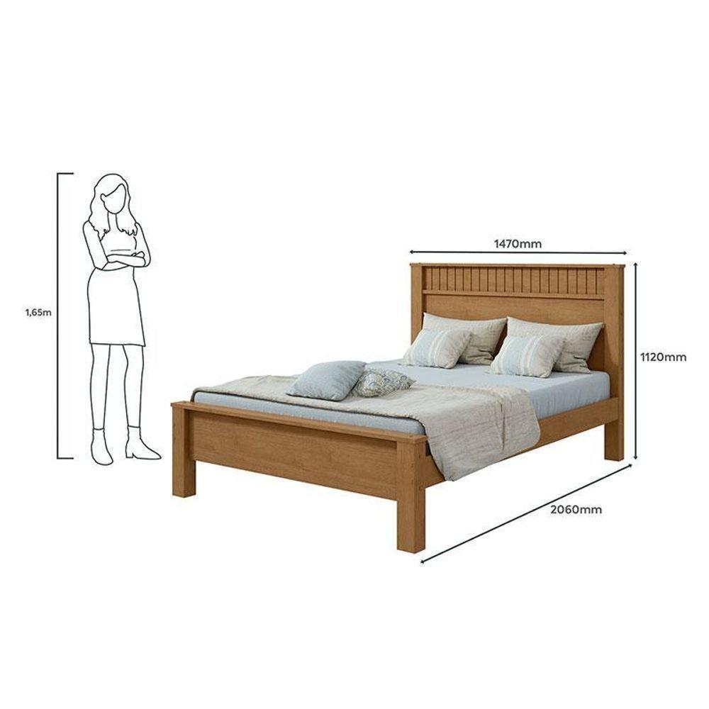 Cama Casal Ambiente Athenas 140 Amêndoa Clean Off White Flex - Lopas - 5