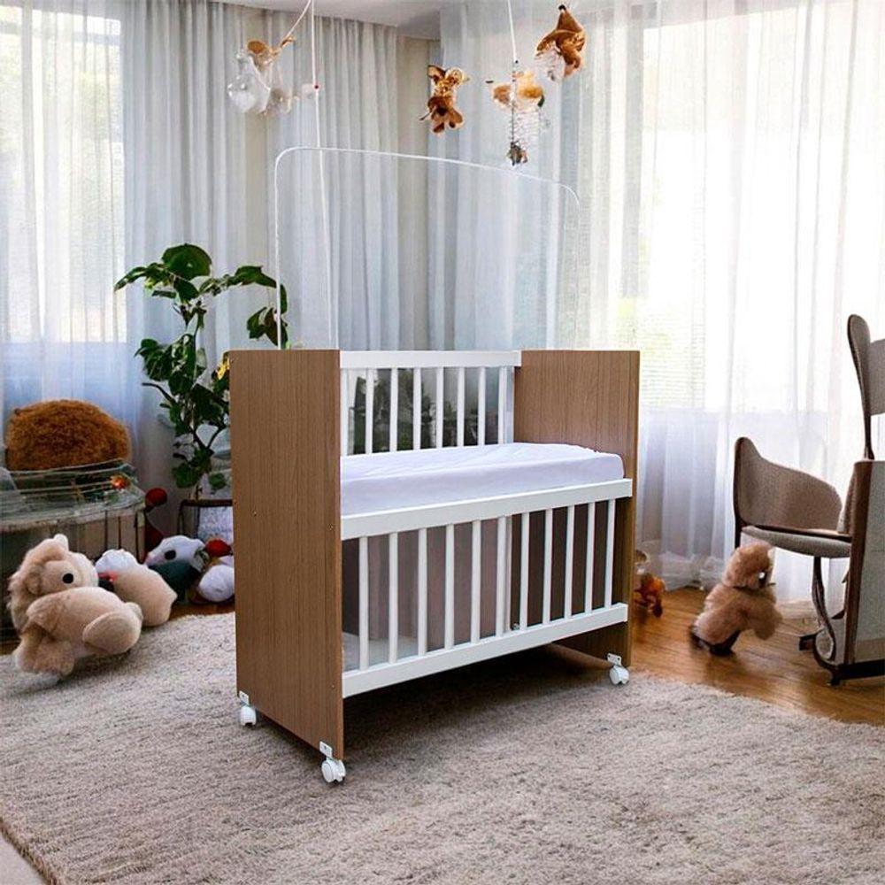 Mini Berço Moisés Alegria Branco Amadeirado Com Colchão ? Veronez - 6