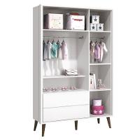 Quarto De Bebê Theo 3 Portas Com 02 Berços Branco Acetinado Com Pés Amadeirados E Colchão ? Reller - 3