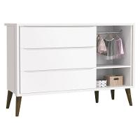 Quarto De Bebê Theo 3 Portas Com 02 Berços Branco Acetinado Com Pés Amadeirados E Colchão ? Reller - 5