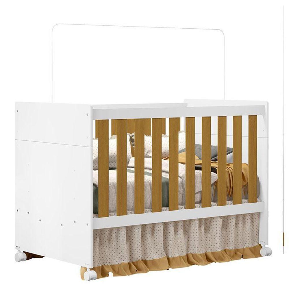 Quarto De Bebê New Katatau Branco Acetinado Savana Com Colchão Ortobom ? Reller - 2