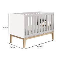 Quarto De Bebê 3 Portas New Classic Branco Com Pés Madeira Natural E Colchão Gazin ? Reller - 2