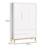 Quarto De Bebê 3 Portas New Classic Branco Com Pés Madeira Natural E Colchão Gazin ? Reller - 6