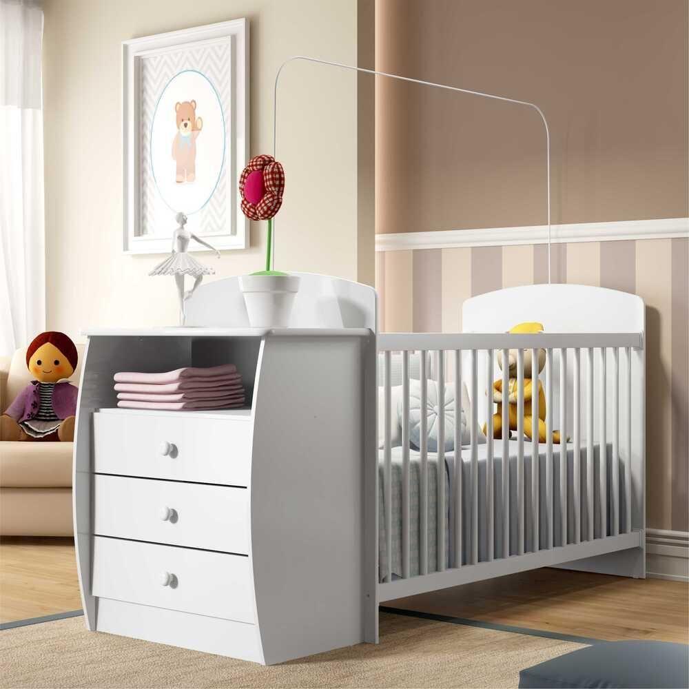 Berço Cômoda Para Colchão 60 X 130 Cm Rafael Multimóveis Branco - 3