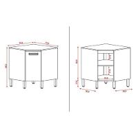 Balcão Para Canto Oblíquo Com Tampo Ametista Freijó Gris - Kits Paraná - 3