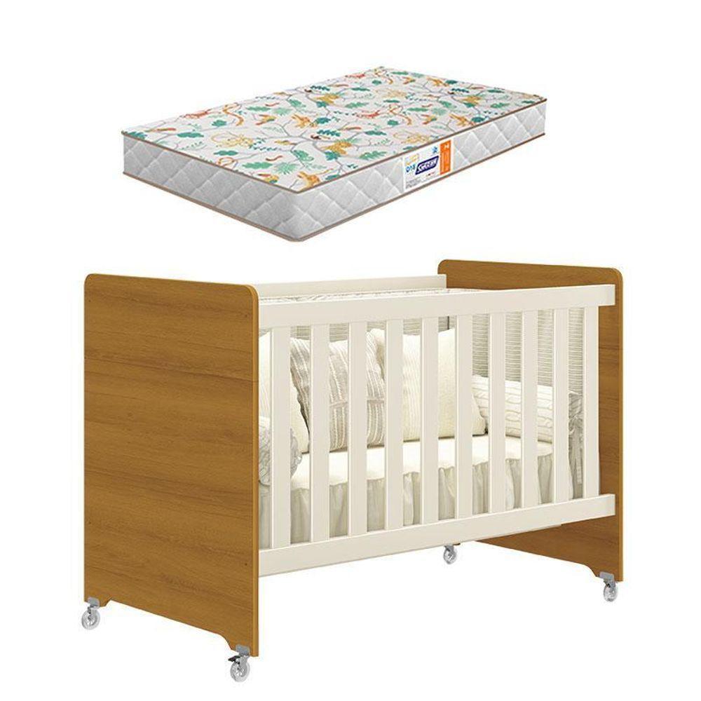 Berço Americano Evolution 4 Em 1 Areia Acetinado Savana Com Colchão Gazin- Reller - 1