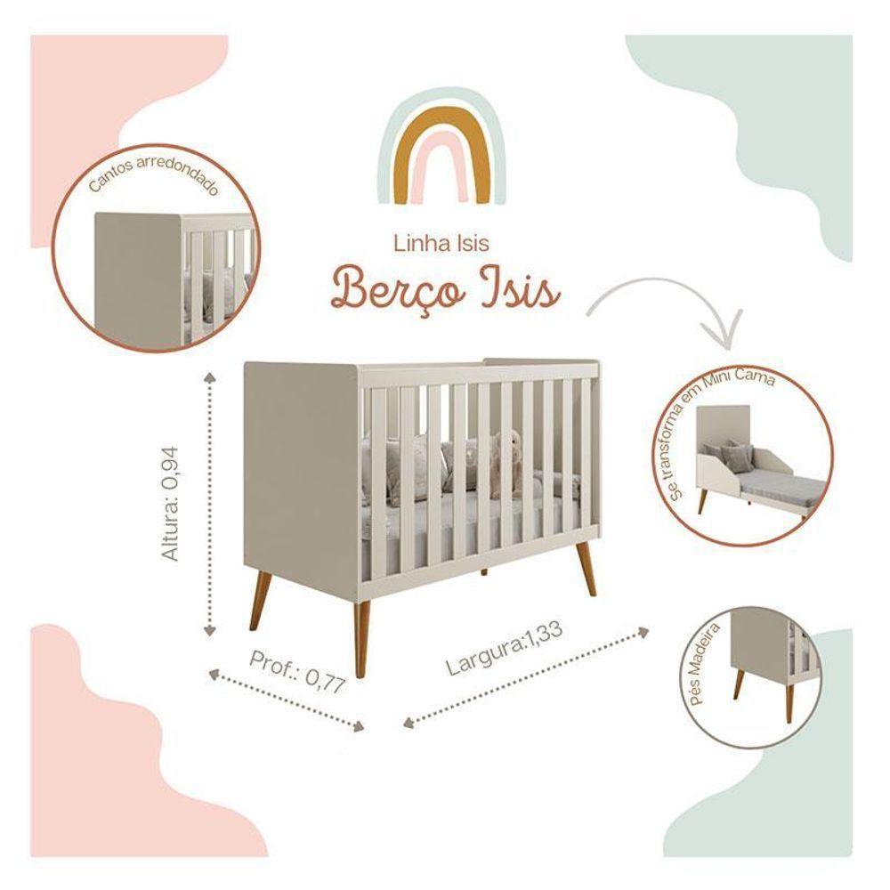 Berço Americano Isis Areia Acetinado - Reller - 3