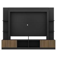 Estante Com Suporte Tv 65" E 2 Portas Oslo Multimóveis V3386 Preta/Madeirada Preto/Madeirado - 3