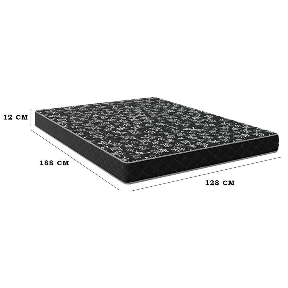 Cama Box Baú Viúva 128 Tecido Sintético Marrom Com Colchão Espuma D20 - Tampo Preto Bello Box 12cm - 3