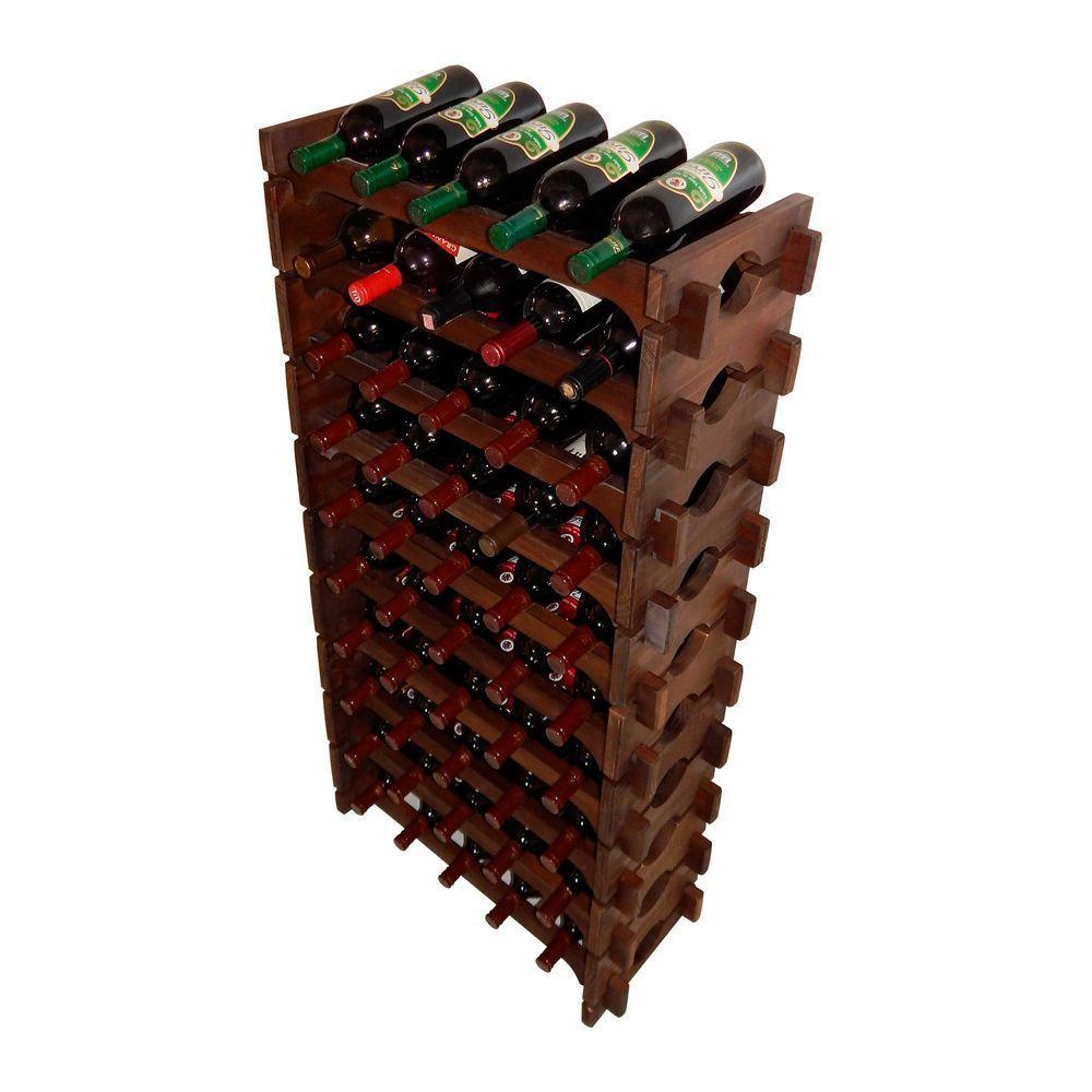 Adega Vinho Madeira 60 Garrafas Cor Imbuia C05 Cevey Adegas E Artesanatos - 2