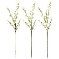 Jogo 3 Hastes Flor Orquídea Chuva De Ouro Artificial Branca 50cm - Mc Flores - 1