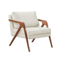 Conj. 2 Mona Com 1 Puff Madeira Maciça Linho Crú - 2