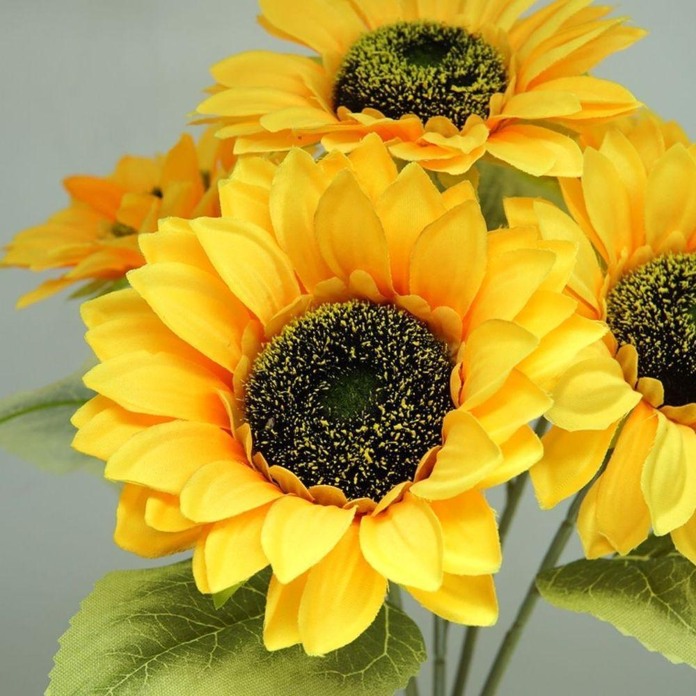 Buquê Girassol 45cm 5 Flores Artificial Premium - Mc Flores - 2