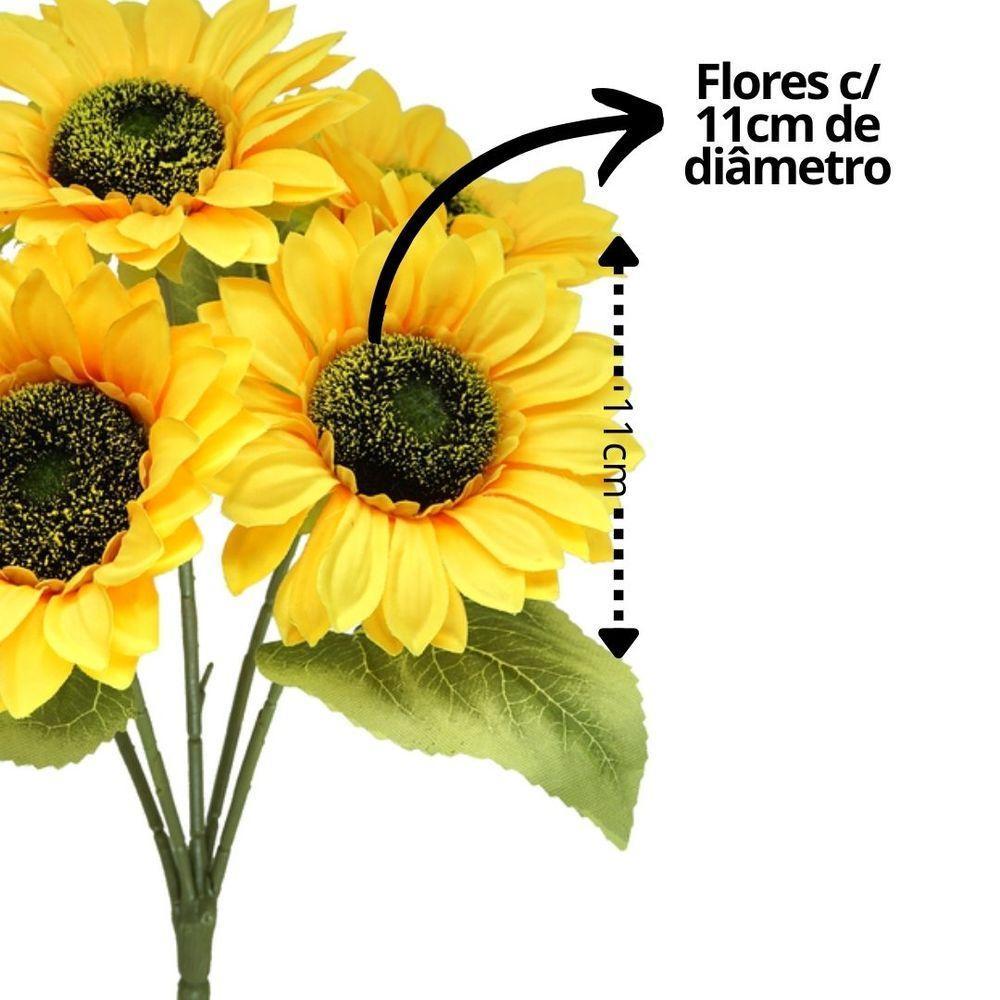 Buquê Girassol 45cm 5 Flores Artificial Premium - Mc Flores - 5