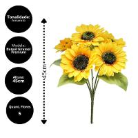 Buquê Girassol 45cm 5 Flores Artificial Premium - Mc Flores - 3