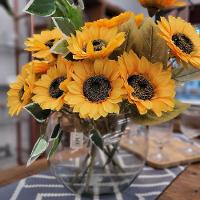 Buquê Girassol 45cm 5 Flores Artificial Premium - Mc Flores