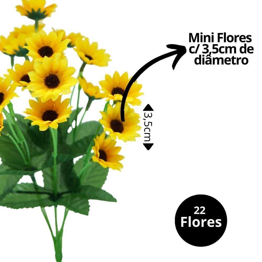 Buquê Mini Girassol 22 Flores Artificial Prime - Mc Flores - 4