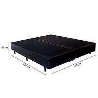 Cama Box Queen 158 Tecido Sintético Preto Com Colchão Marrocos - Poliéster - Espuma D33 30cm - 3