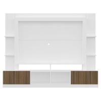 Estante Com Suporte Tv 65" E 2 Portas Oslo Multimóveis V3386 Branca/Madeirada Branco/Madeirado - 3