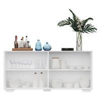 Aparador Buffet 4 Portas Com Espelho E Pés Quadrados Vegas V3563 Branco Branco