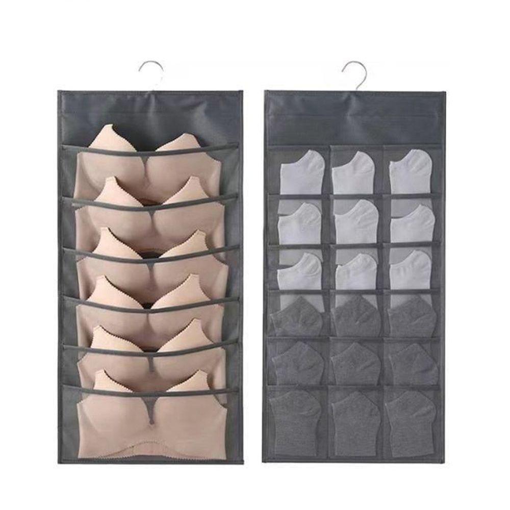 Cabide Organizador Dupla Face Porta Sutia 24 Bolsos Colmeia Divisorias Closet Joias Guarda Roupa Multiuso - 4