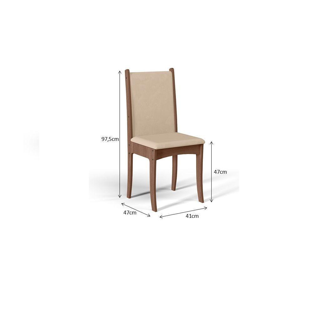 Conjunto Giovana Mesa 1,10 Com 04 Cadeiras Amendoa 02a - 3