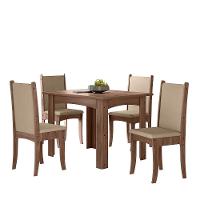 Conjunto Giovana Mesa 1,10 Com 04 Cadeiras Amendoa 02a - 1