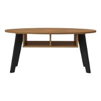 Mesa De Centro Retrô Com Nichos Multimóveis Cr45141 Pinho/Preta Pinho/Preto - 2