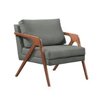 Conj. 2 Mona Com Puff Madeira Maciça Linho Cinza - 2