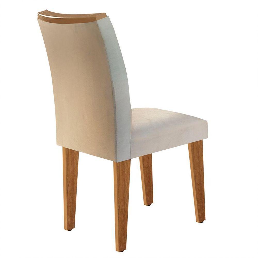 Mesa Tampo Mdf Canto Reto 6 Cadeiras Creme/Off White/Imbuia - 9