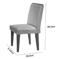 Mesa Tampo Mdf Canto Reto 6 Cadeiras Creme/Off White/Imbuia