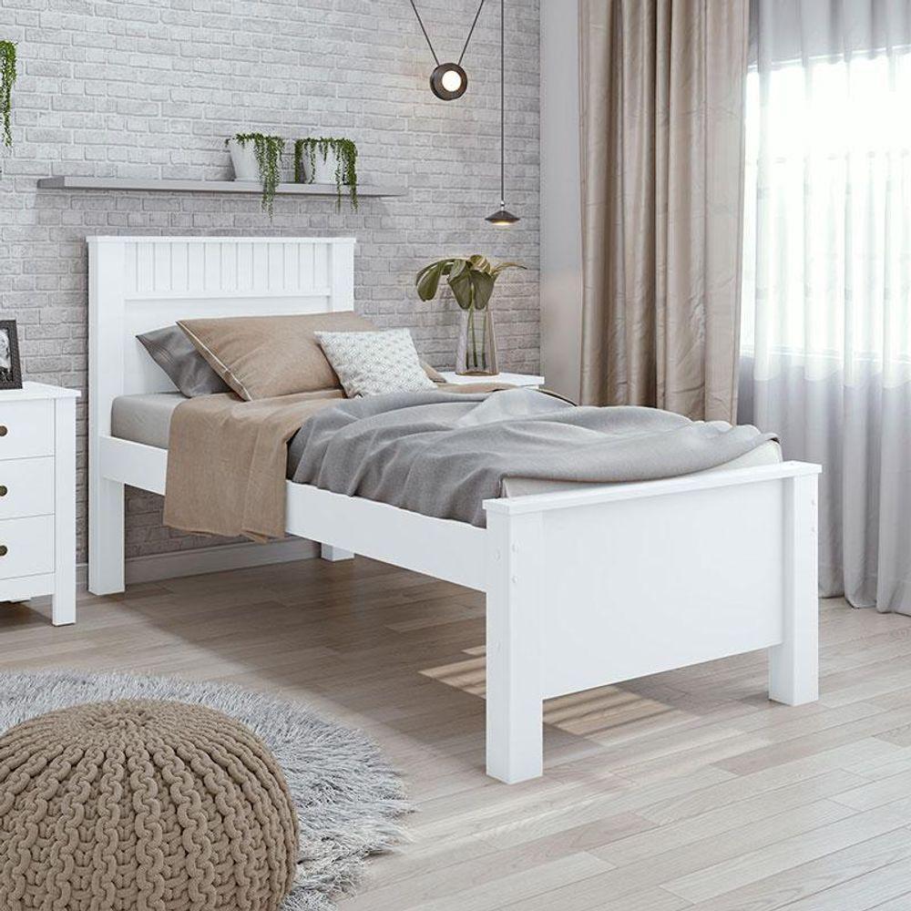 Cama Solteiro Athenas 90 Branco Brilho - Lopas - 2