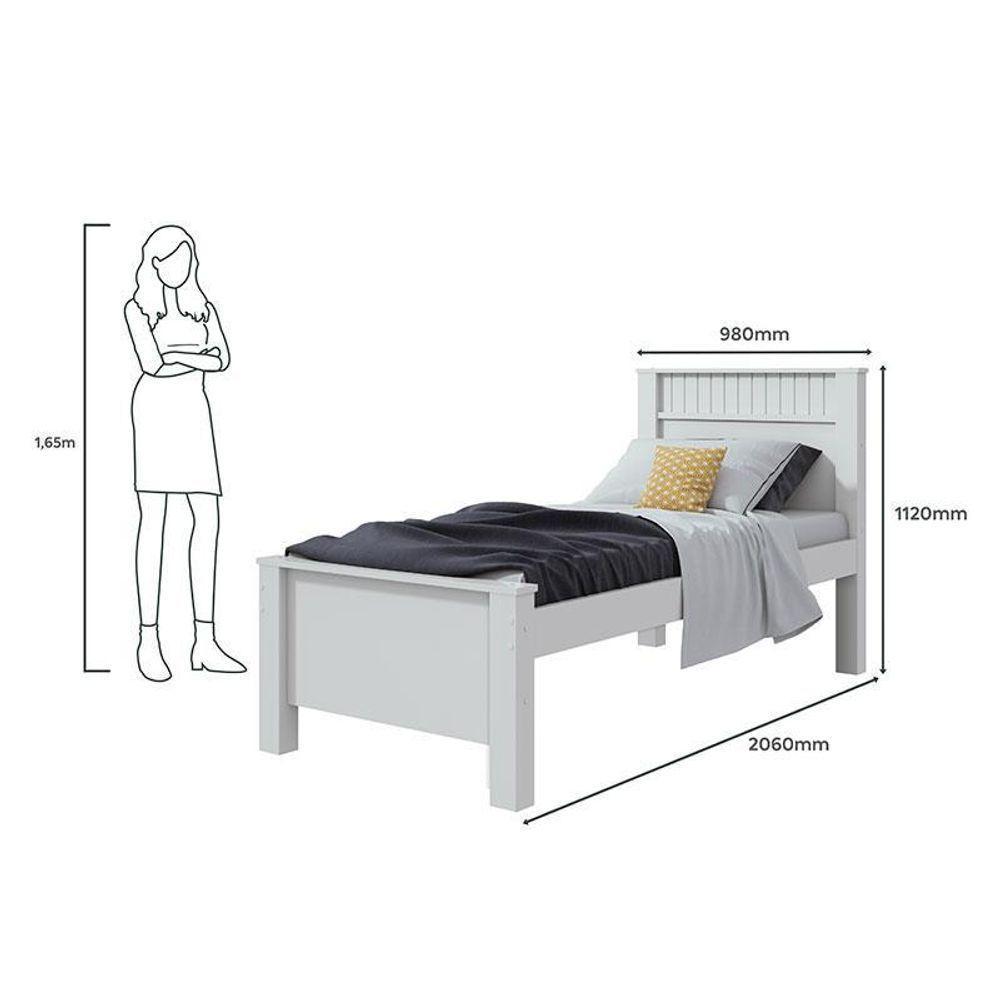 Cama Solteiro Athenas 90 Branco Brilho - Lopas - 3