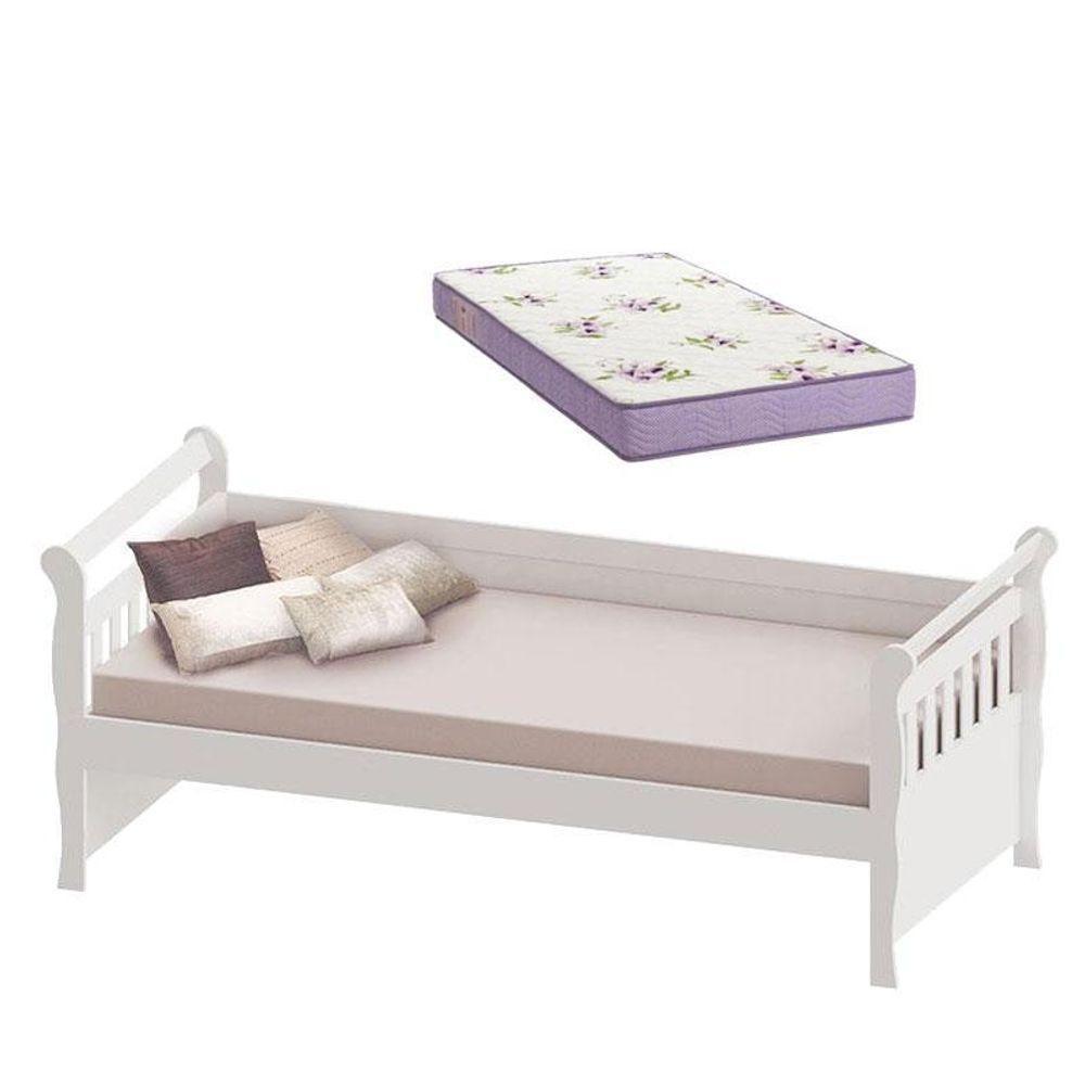 Cama Babá Júlia Branco Brilho Com Colchão - Carolina - 1