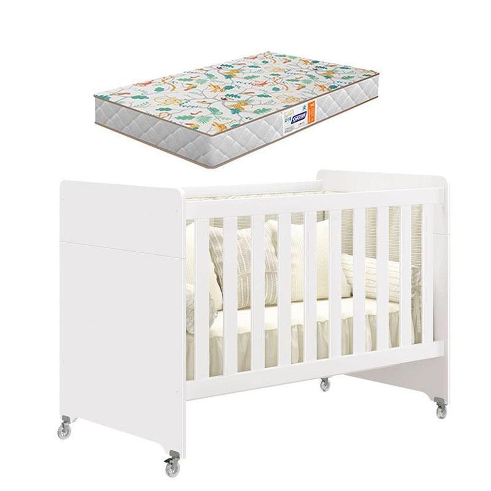 Berço Americano Evolution 4 Em 1 Branco Acetinado Com Colchão Gazin - Reller - 1