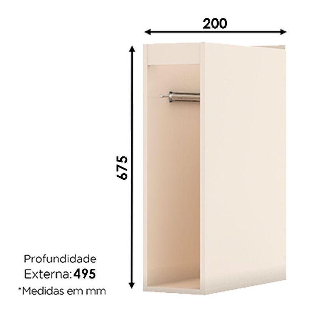 Balcão Porta Toalha 20 Cm Connect Off White ? Henn - 2