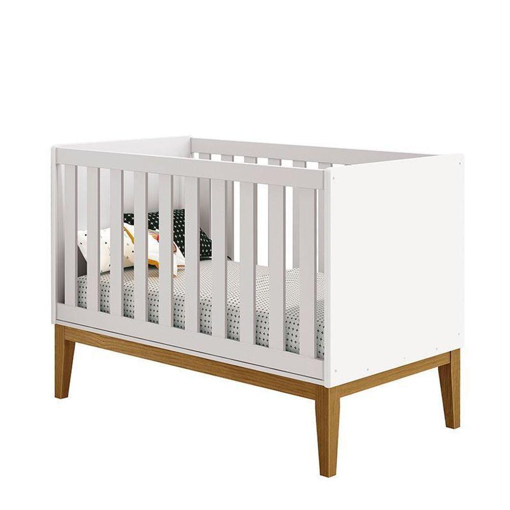 Berço Americano New Classic Branco Com Pés Madeira E Colchão ? Reller - 2