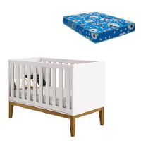 Berço Americano New Classic Branco Com Pés Madeira E Colchão ? Reller - 1