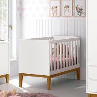 Berço Americano New Classic Branco Com Pés Madeira E Colchão ? Reller