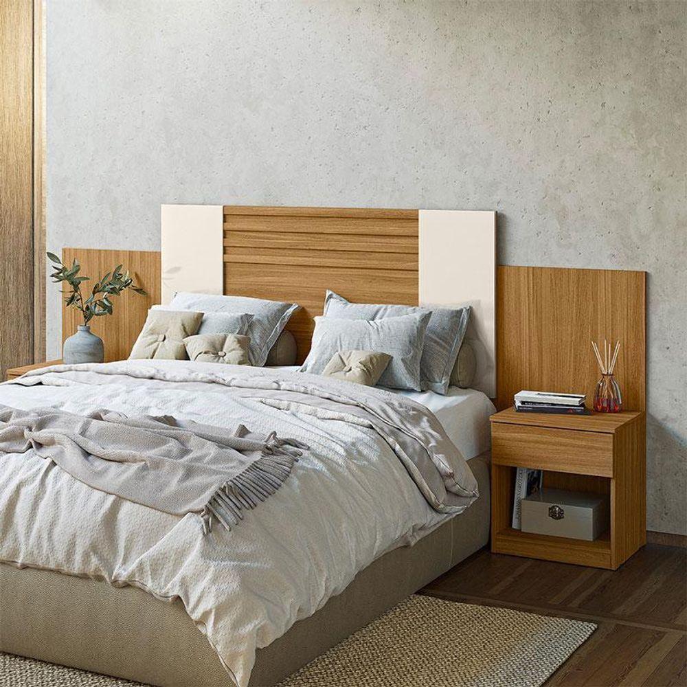 Cabeceira Casal Araguaia Freijó Off White Flex - Moval - 5