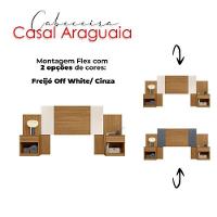 Cabeceira Casal Araguaia Freijó Off White Flex - Moval