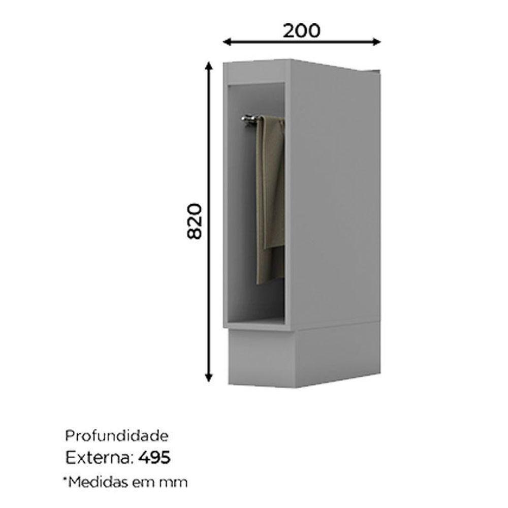 Balcão Porta Toalha 20 Cm Nova York Cinza ? Henn - 2