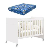 Berço Americano Evolution 4 Em 1 Branco Acetinado Com Colchão Ortobom - Reller - 1