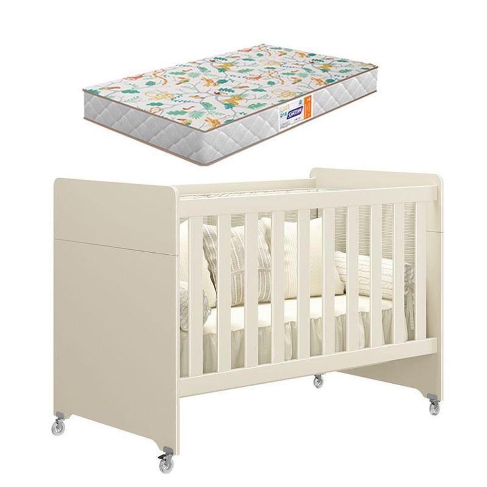 Berço Americano Evolution 4 Em 1 Areia Acetinado Com Colchão Gazin - Reller - 1