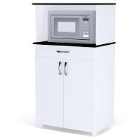 Balcão Multiuso Carina Branco Preto Flex - Ajl - 1