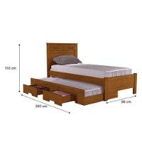 Cama Solteiro Com Auxiliar Star New Cinamomo ? Leifer Móveis - 2