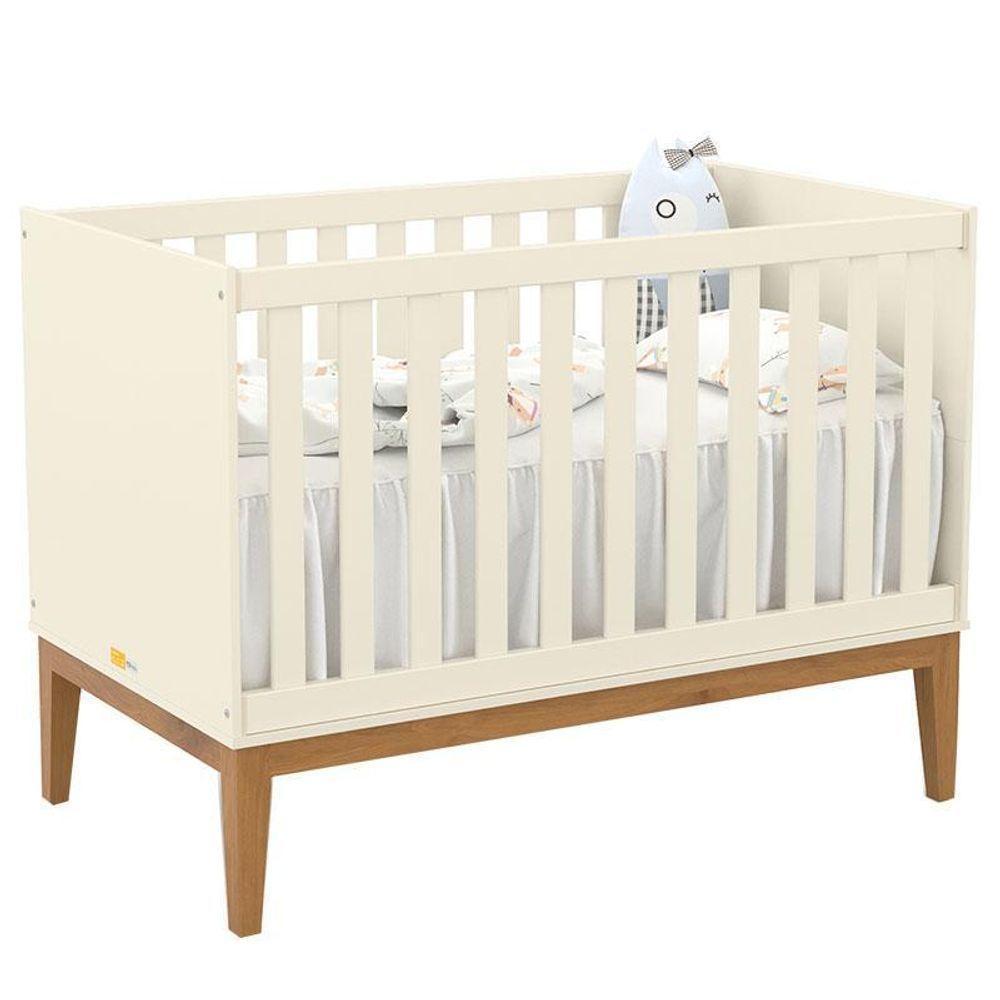 Berço Americano Unique Off White Eco Wood Com Colchão Gazin - Matic - 2