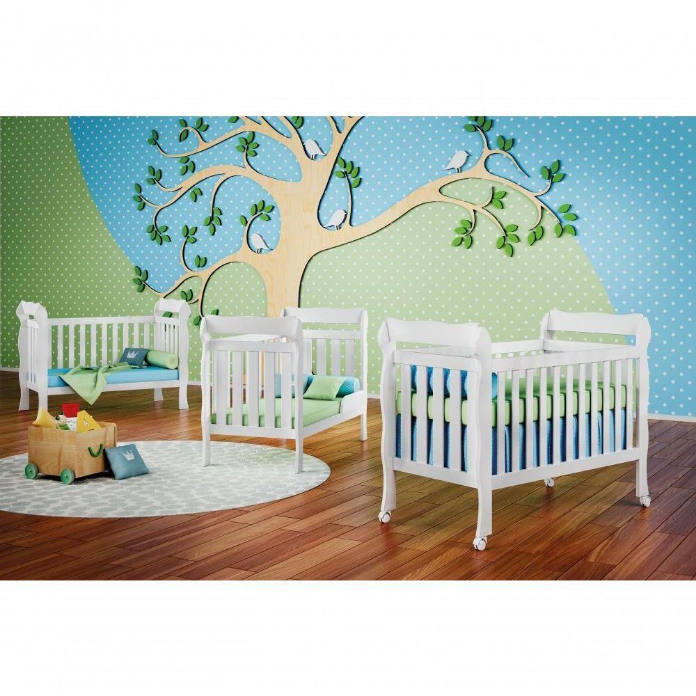 Berço Americano Lila Branco Brilho Com Colchão - Carolina - 3