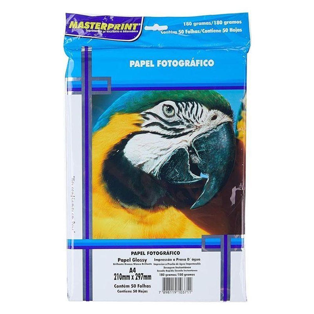 Papel Fotográfico A4 Glossy 50 Folhas Branco - Masterprint - 1
